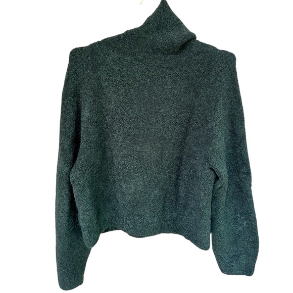& Other Stories | Cozy Green Alpaca Wool Blend Turtleneck Sweater, Size Large - Picture 3 of 9